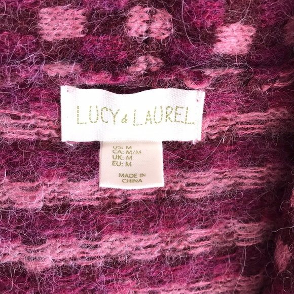 Sweater in checked pink brown check. - Picture 3 of 6